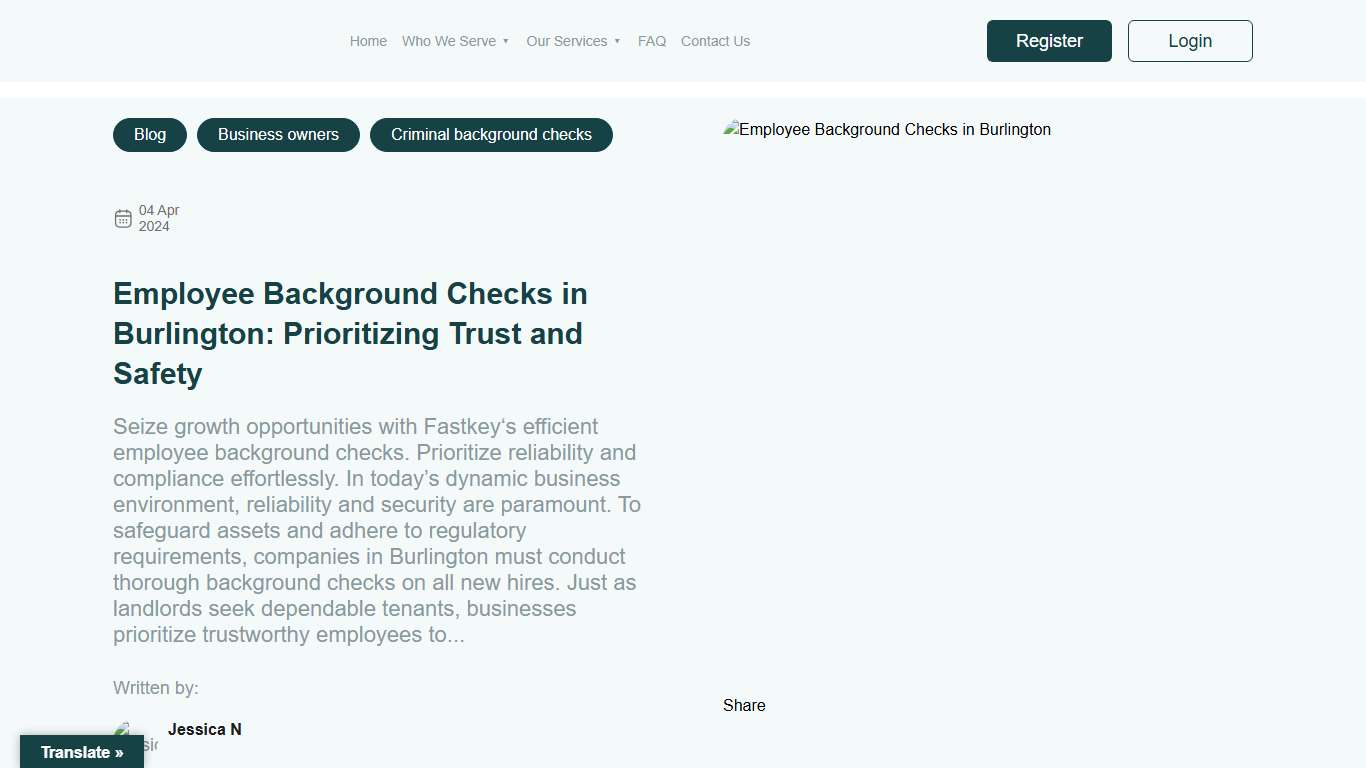 Employee Background Checks in Burlington: Prioritizing Trust and Safety Fastkey Blog 2026